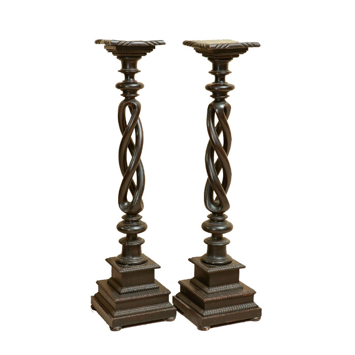 Pair of Portuguese kingwood turned columns